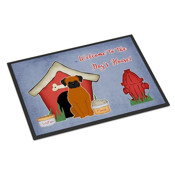 Carolines Treasures Dog House Collection Fawn Boxer Indoor or Outdoor Mat, 18 x 0.25 x 27 in. BB2869MAT - main